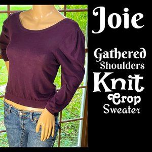 ▪️JOIE▪️Gathered Shoulder Knit Crop Sweater